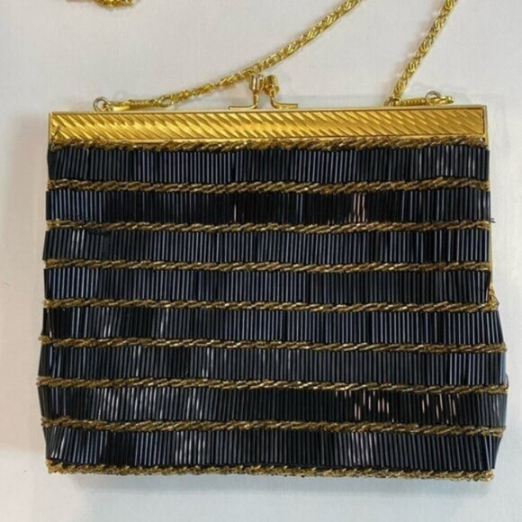 Elegant Black and Gold Clutch - Picture 1 of 11